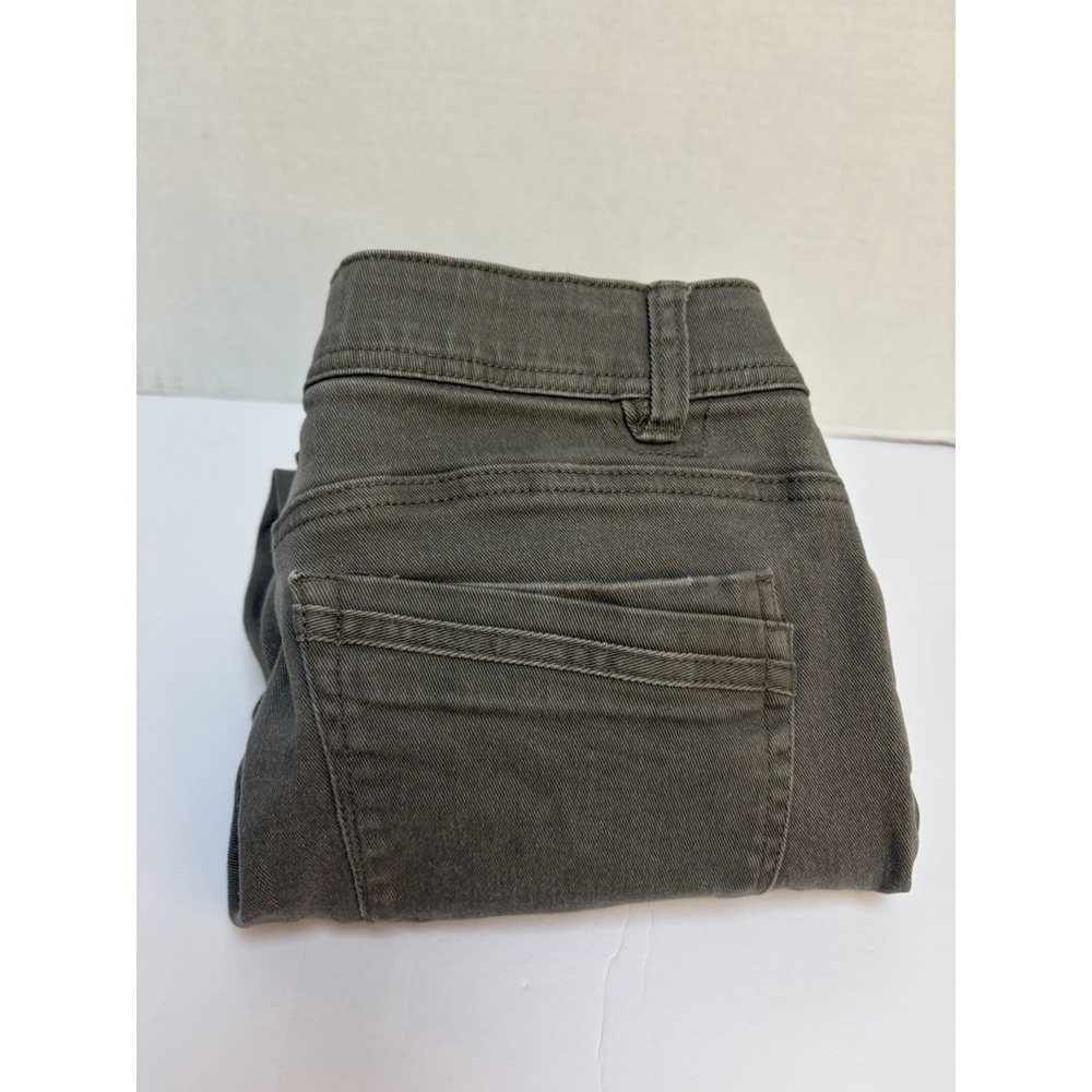 Democracy "Ab" Technology Mid-Rise Gray Green Skinny Crop Jean Sz 8 Non Distress